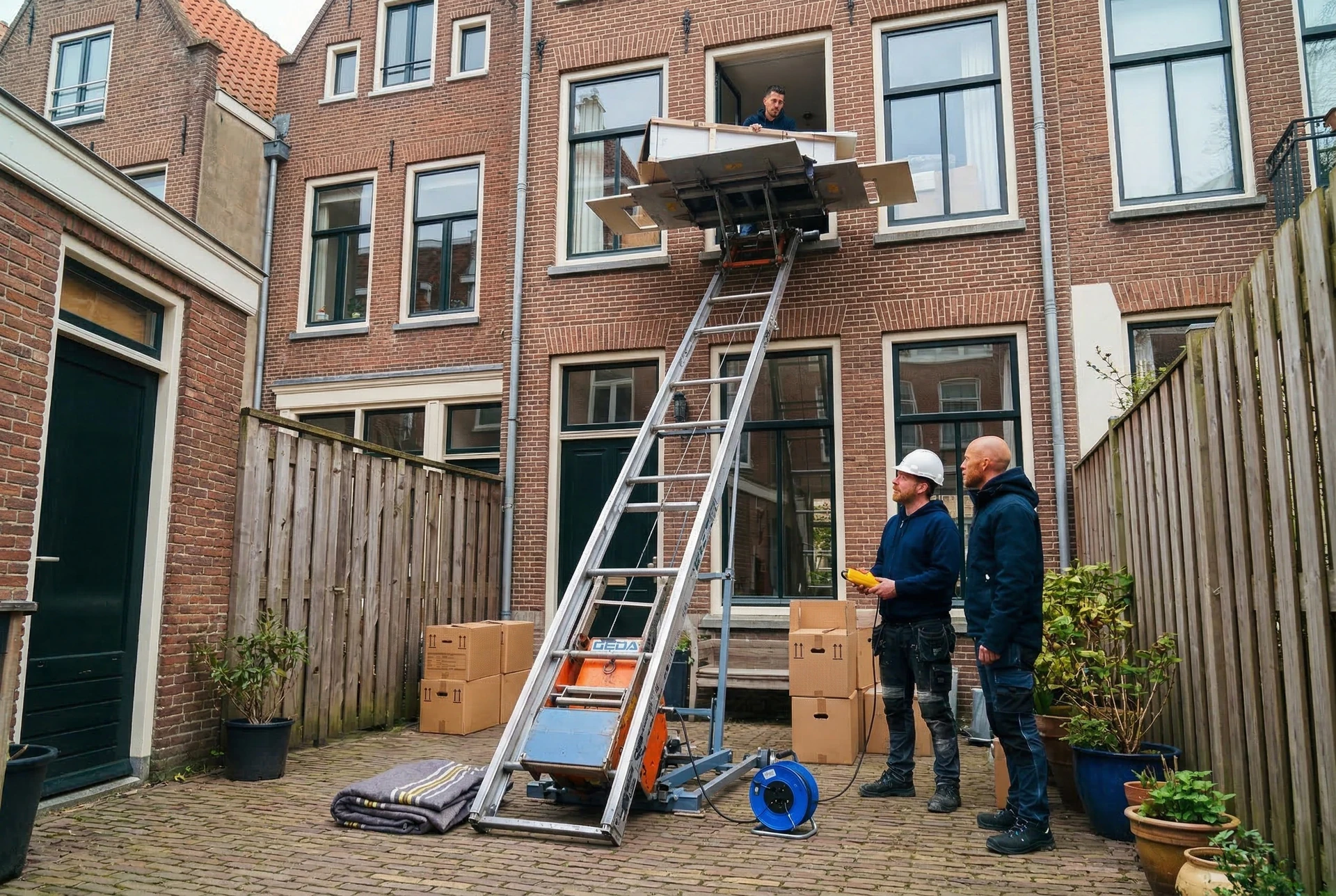 Gedalift in gebruik bij woning in Groningen
