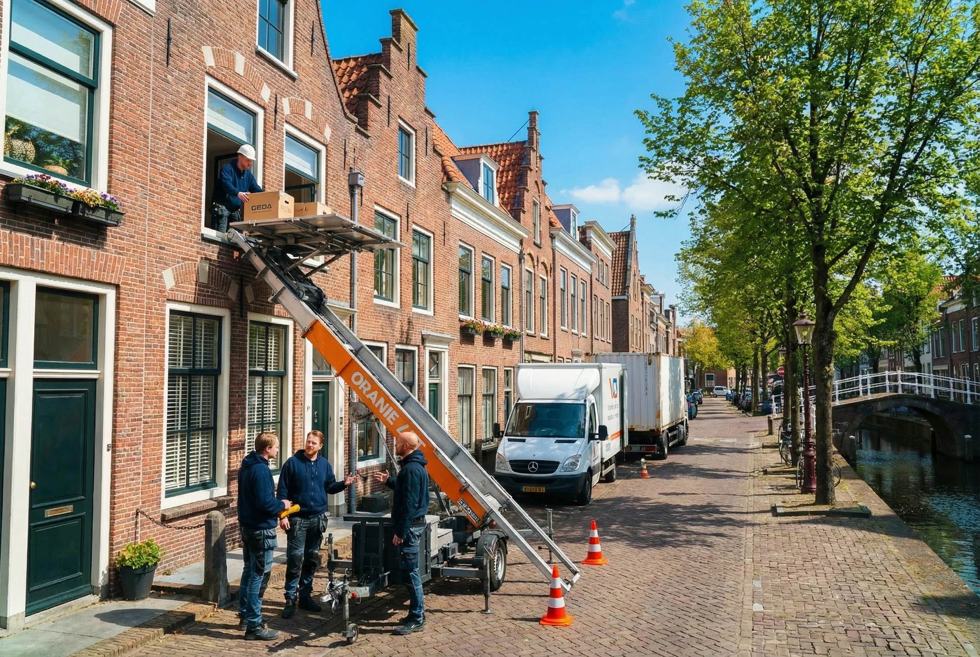 Aanhangerlift bij woning in Groningen